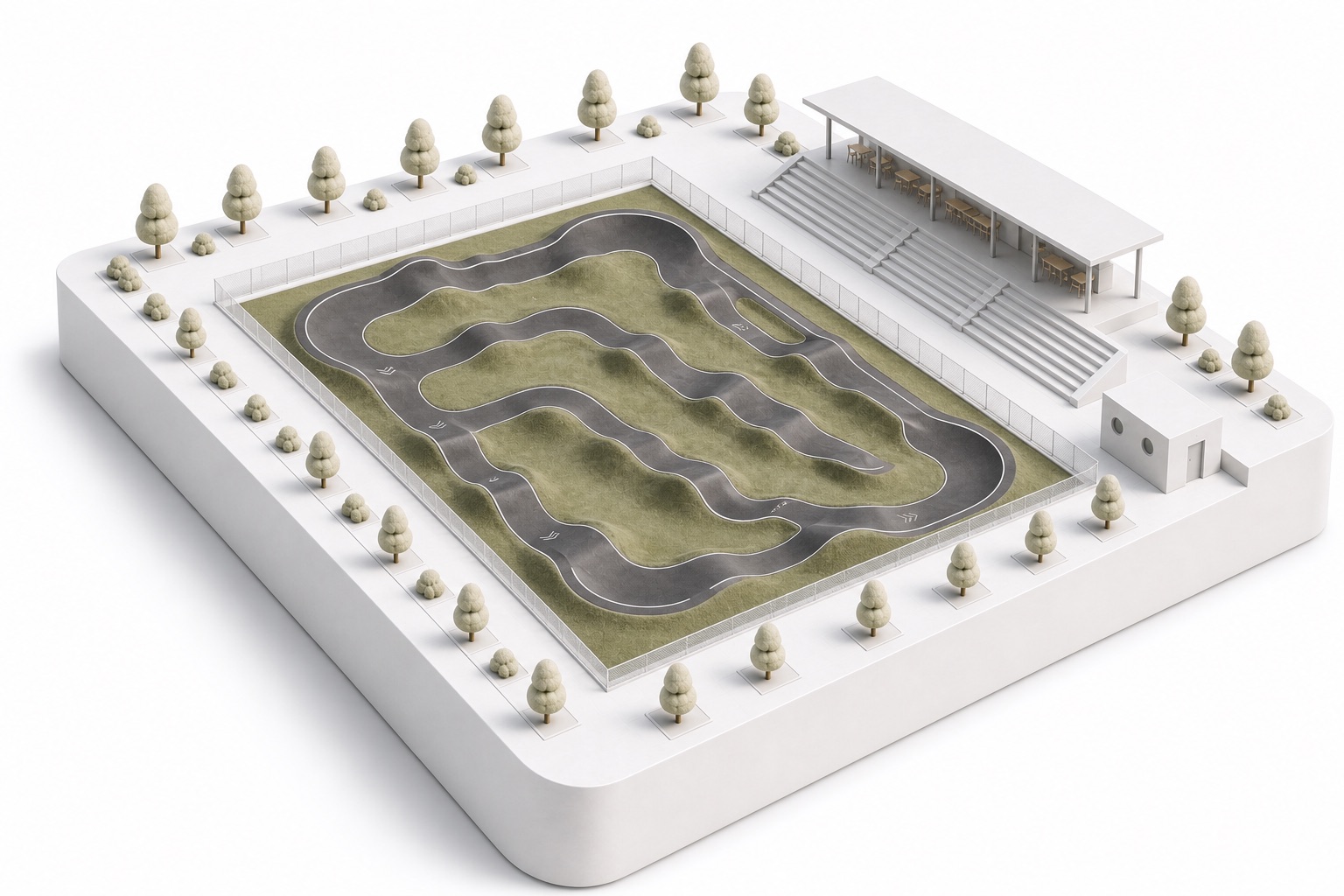 Maquette 3D d'un bike park