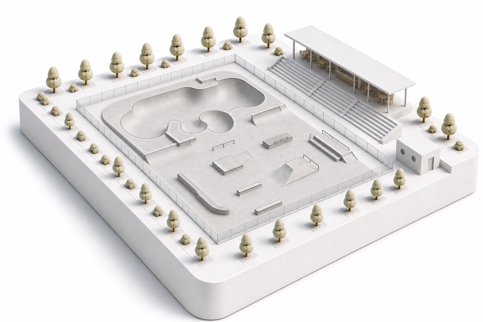 Maquette 3D d'un skate park