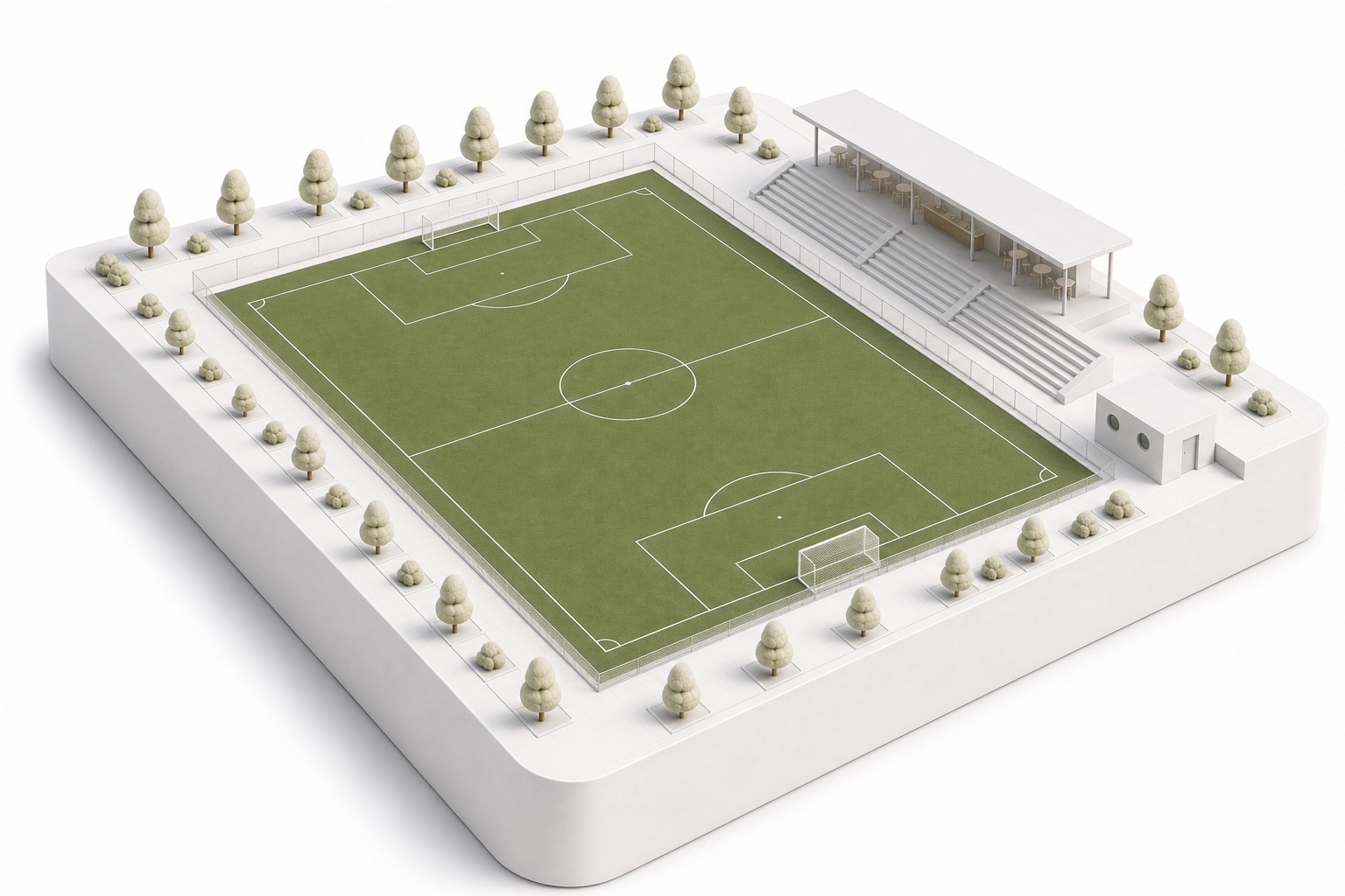 Maquette 3D d'un terrain de football