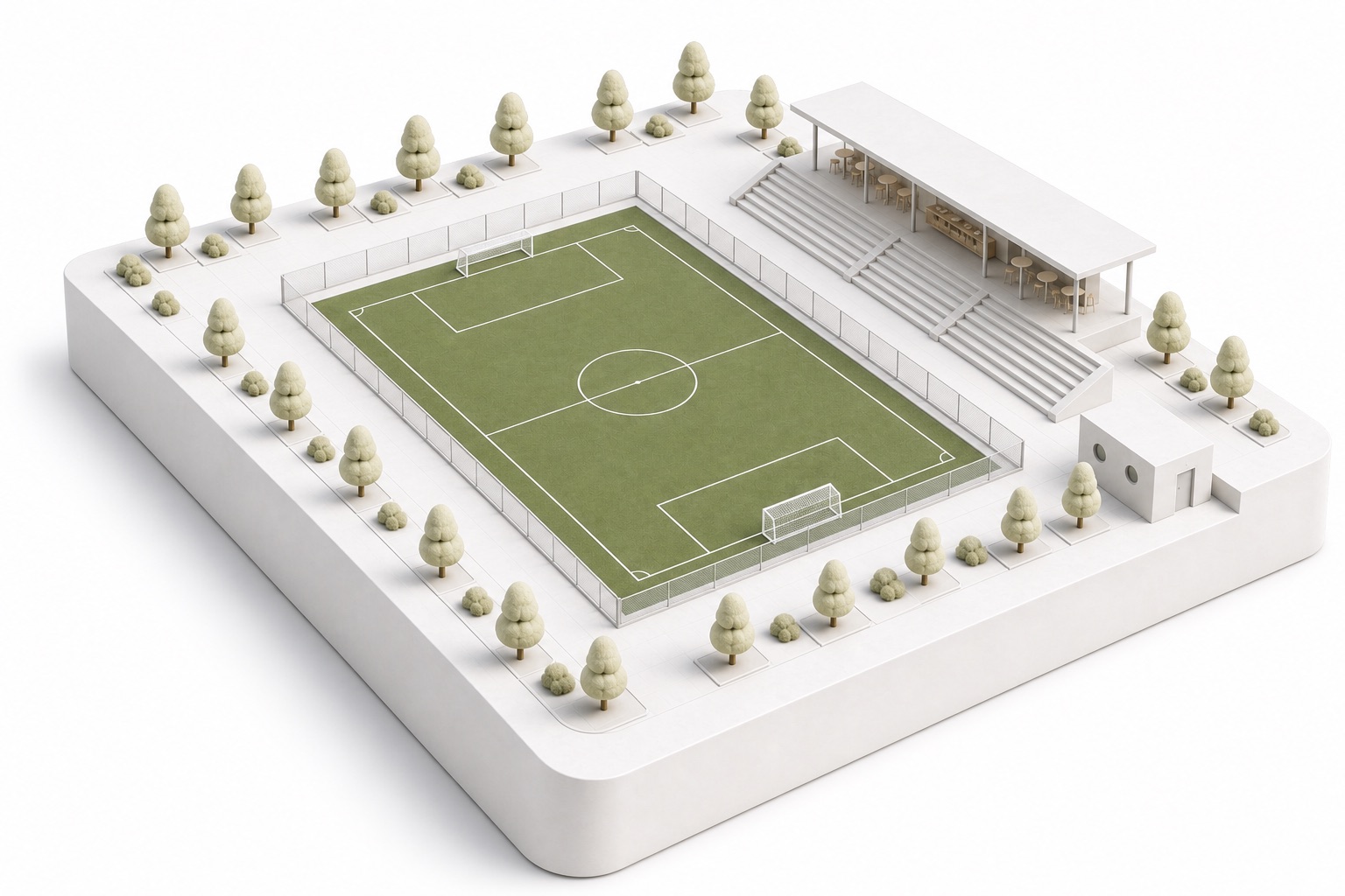 Maquette 3D d'un terrain de mini foot